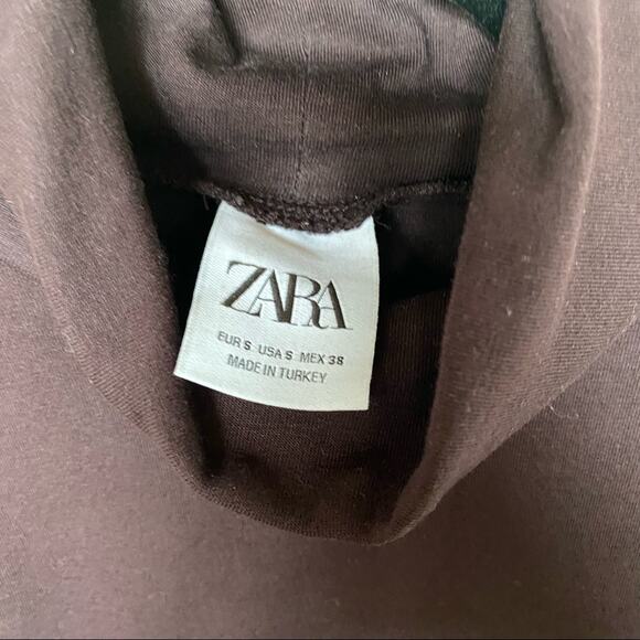 Zara Deep Maroon Long Sleeve Turtleneck Top Size Small - Picture 3 of 5